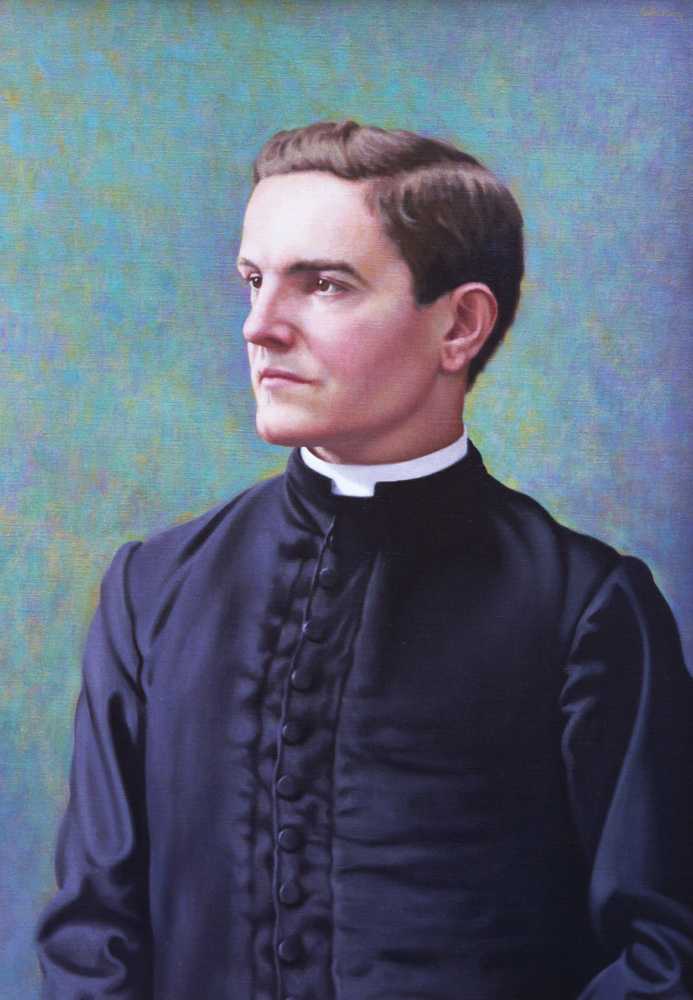 Blessed Fr. Michael J. McGivney, founder of the Knights of Columbus. Painting by Richard Whitney, www.crescentpond.com